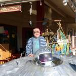 Beursken stands smiling behind his UFO outside Treasure Island on March 2. (Scarlet Hansen Photo)