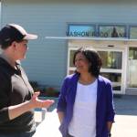 Pramila Jayapal Courtesy Photo
Pramila Jayapal and Emily Scott at the Vashon Food Bank on April 9.