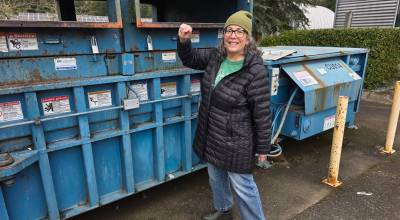 Courtesy Photo
Vashonite Mary Marin recycling at the Vashon Transfer Station.