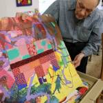 One of the various works that fill the drawers in Donald Coles studio.