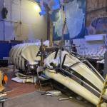 Bianca Perla Photo
Singer the whales sculpture, shown in progress, will soon be suspended in the atrium of Vashon Center for the Arts.