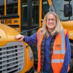 Terry Donnelly Photo
Martha Hills stands before a school bus at Vashon High School.