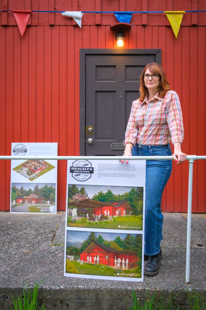 Terry Donnelly Photo
Jennifer Potter outside the historic Grange Hall, future home of Heights Grocery.