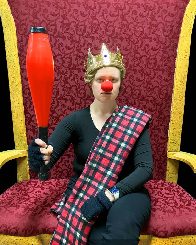 Photo Courtesy of Left Blank Productions
Li Wessel as Macbeth in The Comedy of Macbeth.