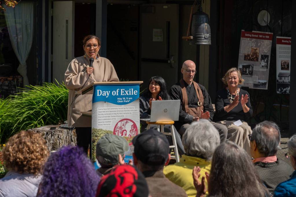 Kent Phelan Photos
King County Councilmember Teresa Mosqueda speaks during Saturdays Day of Exile program at Ober Park.