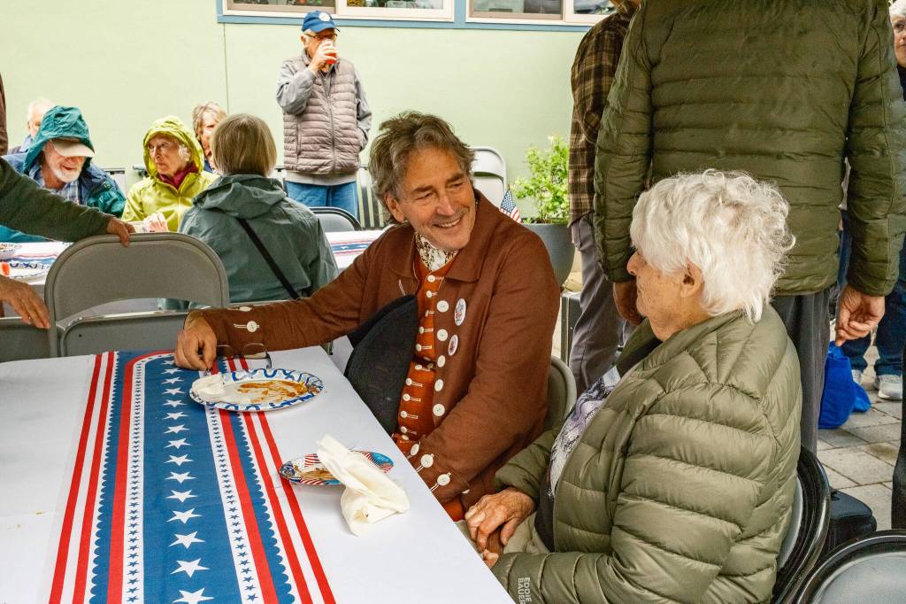 Kent Phelan Photo
Islanders gathered under canopies and inside the Senior Center for food, music and community on Memorial Day.