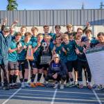 Dawn Stief Photo
The Vashon Pirates boys soccer team celebrates its 2026 WIAA Class 1A state championship.