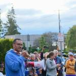Aspen Anderson Photo
Seattle City Councilmember Rob Saka speaks at the memorial site for Maridee Bonadea during Friday nights Critical Mass ride.