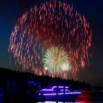 Ray Pfortner Photo
Fireworks burst over Quartermaster Harbor during Vashons annual Fourth of July show, seen from Dockton Park.