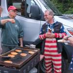 Terry Donnelly Photo
Islanders griddle pancakes at Jensen Point before Vashons annual Fourth of July hydroplane race.