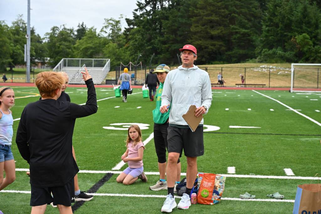Kent Phelan Photo
James Batey, owner of Flostate Running, helped present the inaugural Foss Miller Memorial All-Comers Track Meet at Vashon High School.