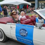 Jonathan Stein Photo
Grand marshals Yvonne Kuperberg and Joe Okimoto roll through uptown during the Strawberry Festival Parade on Saturday.