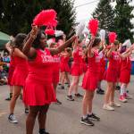 Kent Phelan Photo
Performers in Vashon Center for the Arts production of High School Musical cheer their way through the parade.