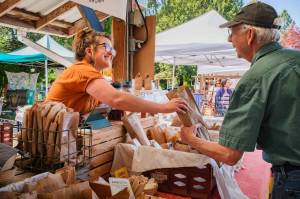 Kent Phelan Photo
A booth at the Vashon Island Farmers Market  organized by the Vashon Island Growers Association.