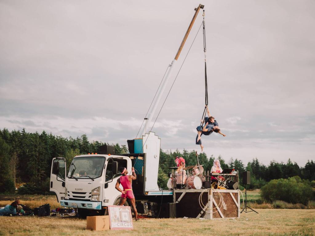 Chase Q. Anderson Photo
A past performance by Up Up Up Crane Truck Circus.