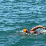 Heidi Skrzypek swims a leg of the She Creatures English Channel relay from England to France. (Courtesy Photo)